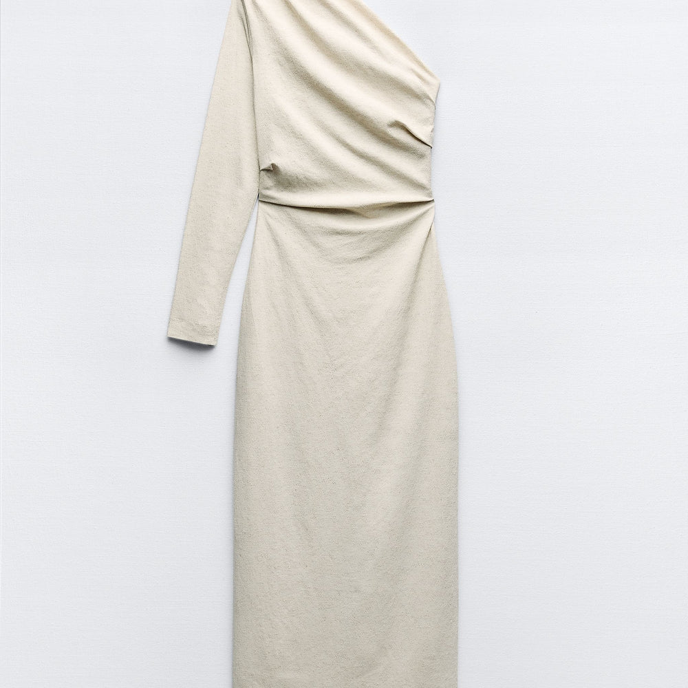 Moudda ZARA - Robe mi-longue maille manches longues asymétrique - Tunisie 2