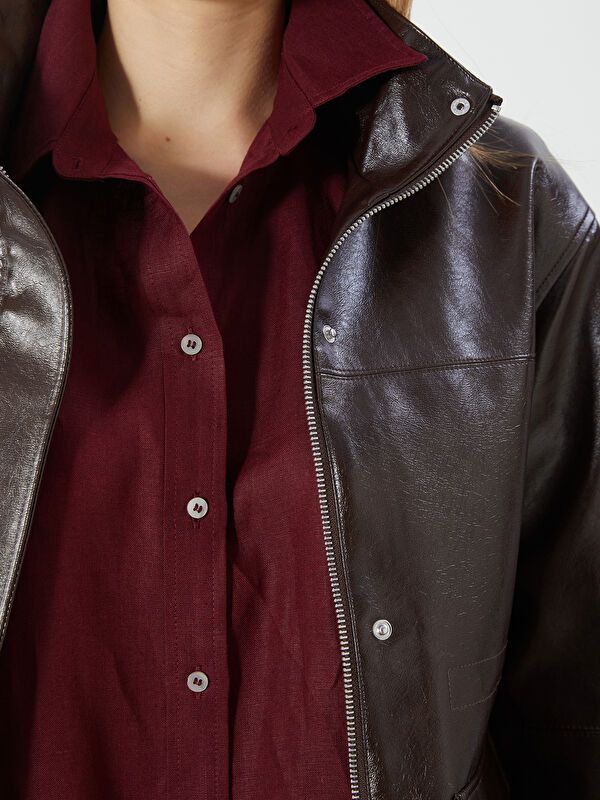 Moudda LC Waikiki - Manteau PU léger Femme Brun - Tunisie 3