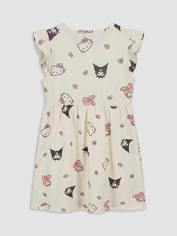 Moudda LC Waikiki - Robe manches courtes en jersey pour Fille couleur Écru imprimé - Tunisie 2
