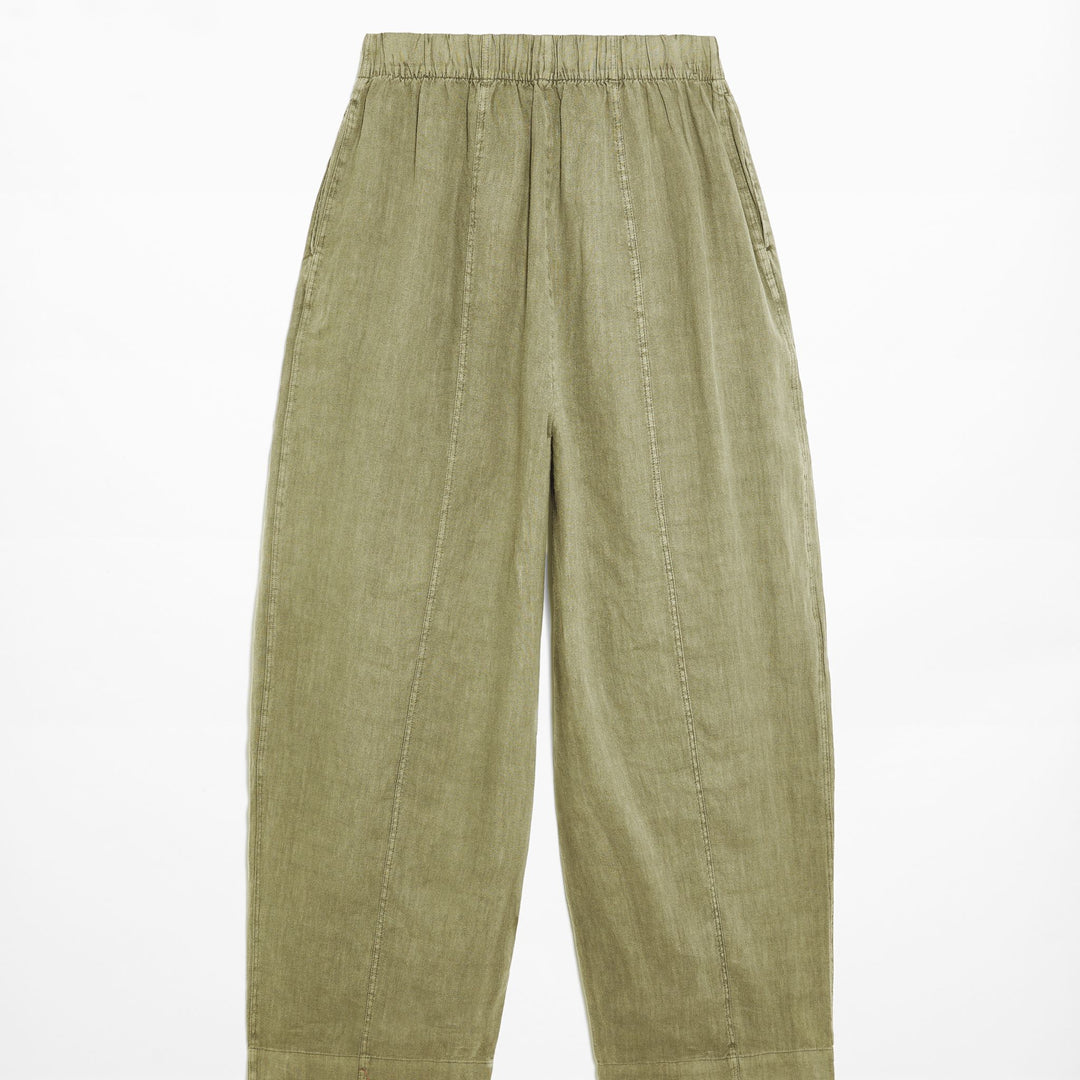 Moudda Oysho - Pantalon 100% Lin Lavé Barrel Taille Moyenne - Tunisie 1