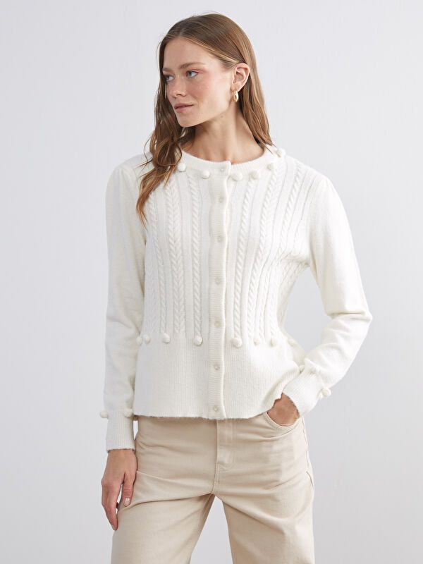 Moudda LC Waikiki - Cardigan tricot maternité Femme Ecru - Tunisie 1