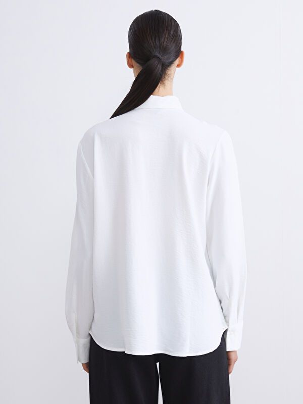 Moudda LC Waikiki - Chemise tissée manches longues Femme Buxe blanc - Tunisie 4