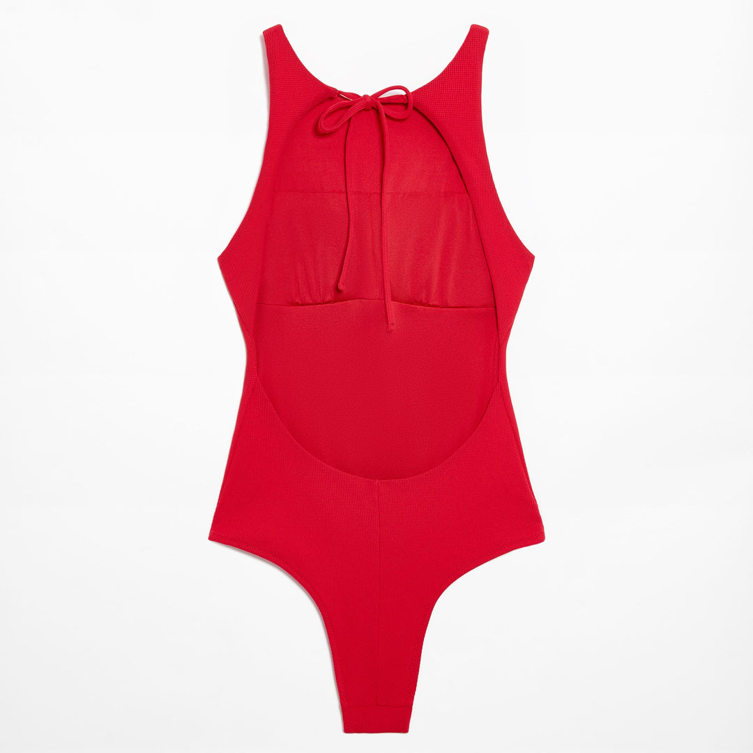 Moudda Oysho - Maillot de Bain Mousse Amovible Halter Capsule Piqué - Tunisie 1