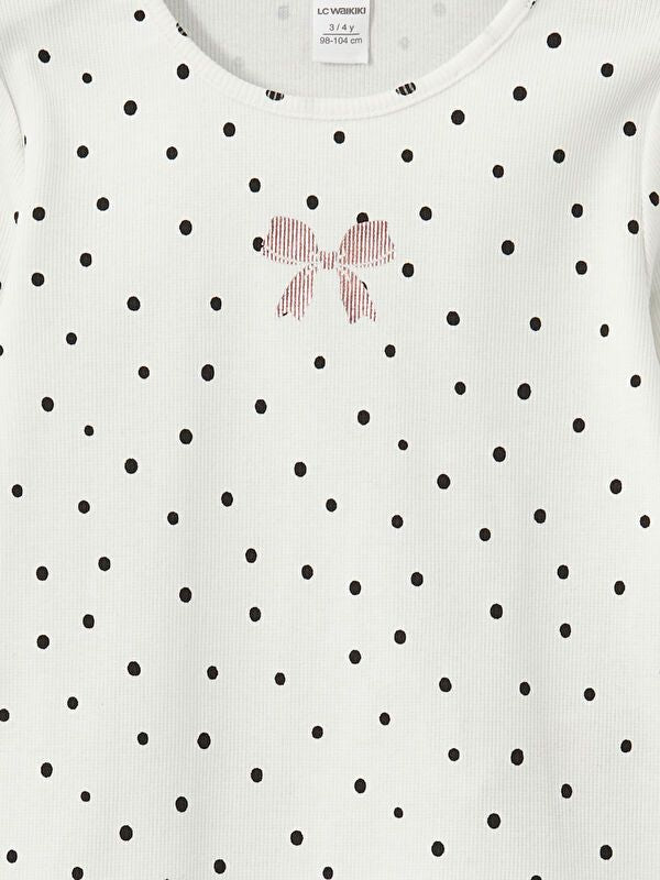 Moudda LC Waikiki - Body en jersey manches longues Fille Imprimé écru - Tunisie 2