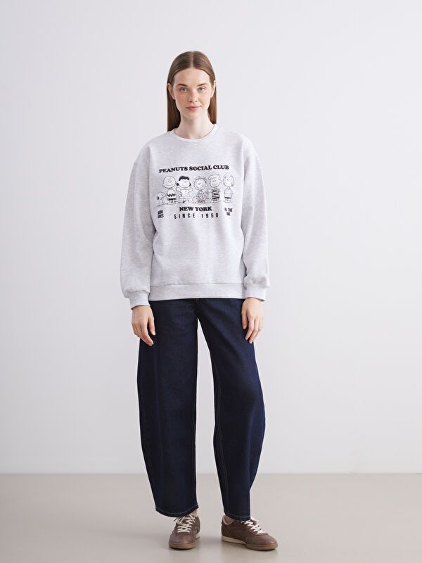 Moudda LC Waikiki - Sweatshirt en jersey sous licence Femme Mélange gris clair - Tunisie 2