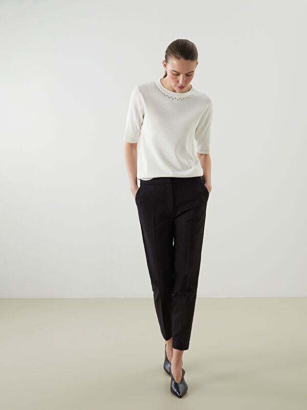 Moudda LC Waikiki - Pantalon tissé moyen Femme Noir - Tunisie 1