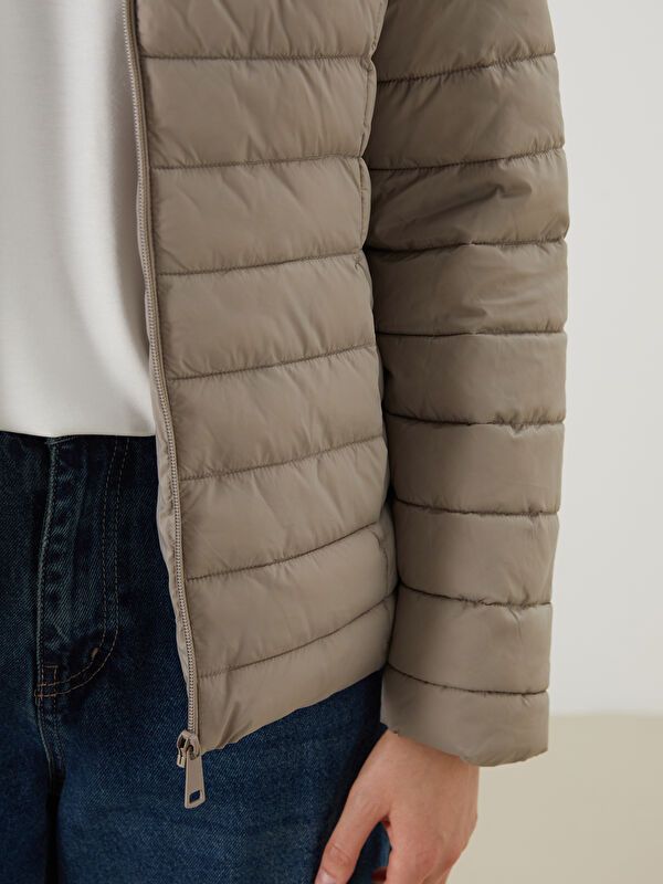 Moudda LC Waikiki - Manteau matelassé léger Femme Brun clair - Tunisie 4