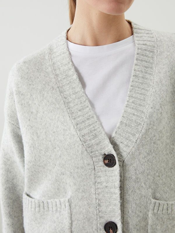 Moudda LC Waikiki - Cardigan tricot épais Femme Gris clair - Tunisie 3