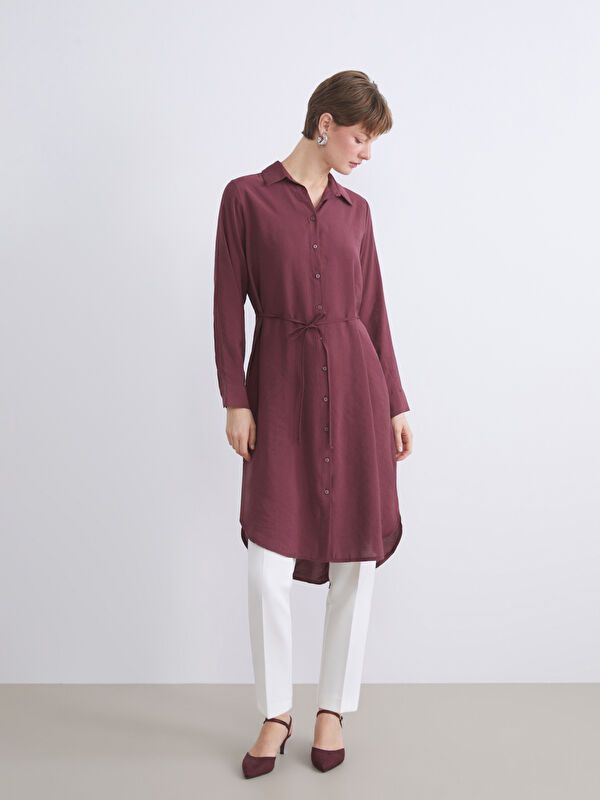 Moudda LC Waikiki - Tunique à manches longues Femme Bordeaux - Tunisie 1