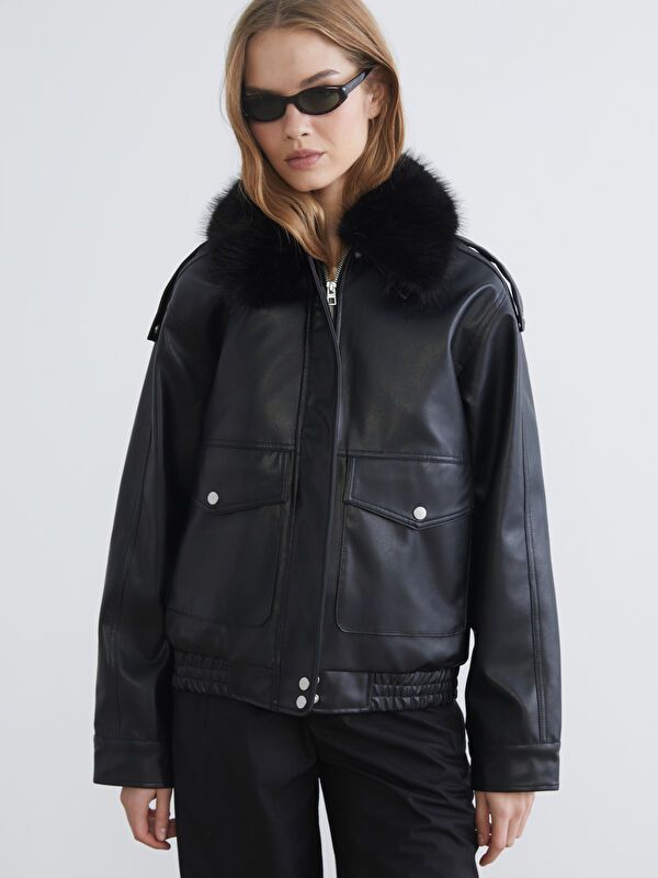 Moudda LC Waikiki - Manteau d'hiver en similicuir pour Femme - Tunisie 1