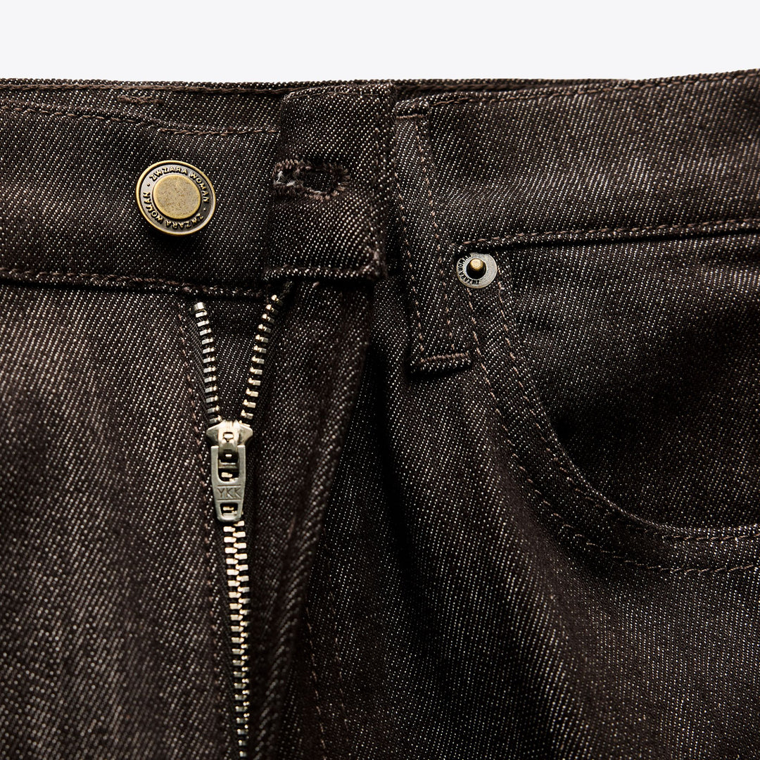 Moudda ZARA - Pantalon Bootcut - Taille Haute & Cropped Marron - Tunisie 3