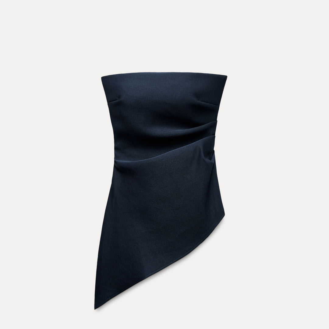 Moudda ZARA - Haut bandeau plissé asymétrique, matière extensible - Tunisie 1