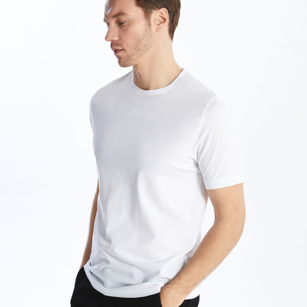 Moudda LC Waikiki - T-shirt jersey col rond manches courtes Homme Buxe blanc - Tunisie 1