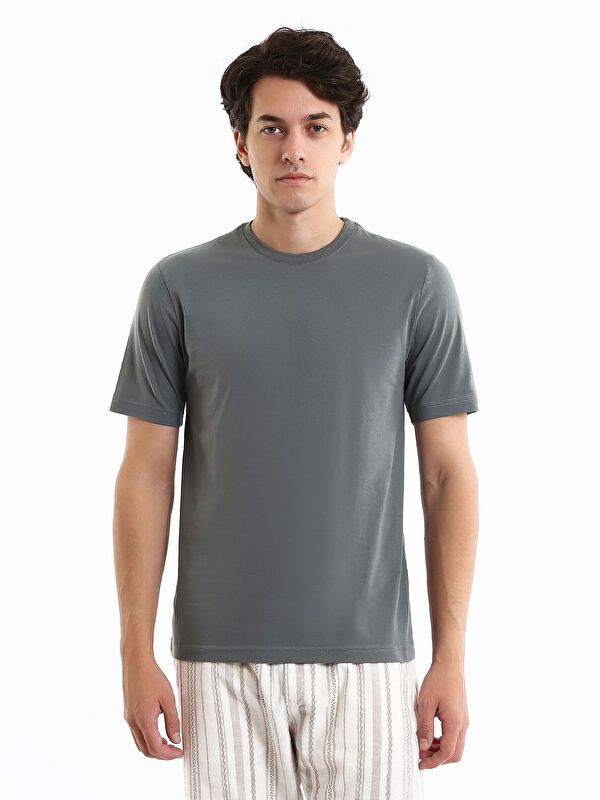 Moudda LC Waikiki - T-shirt jersey col rond manches courtes Homme Vert terne - Tunisie 1