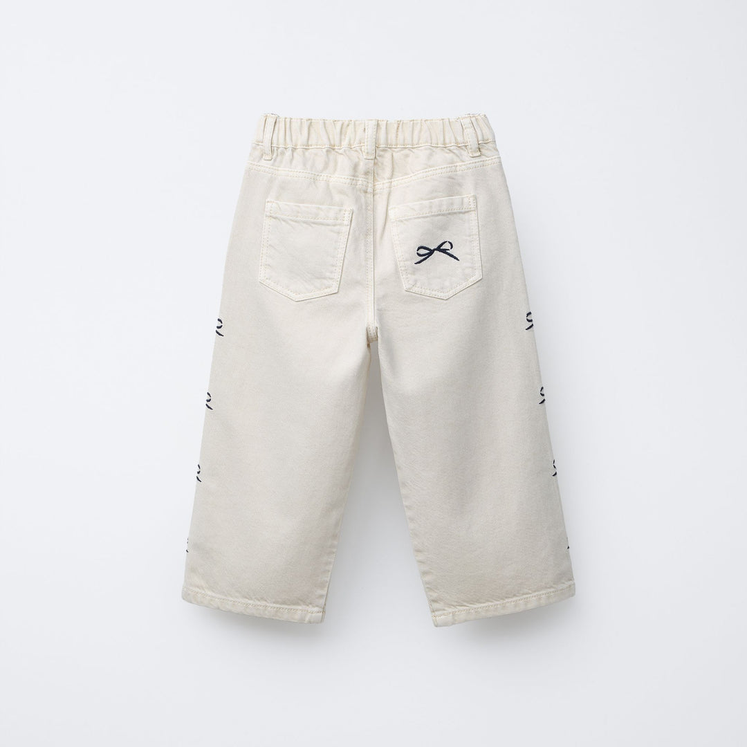 Moudda ZARA - Pantalon Enfant Serge Culotte - Broderie & Nœuds - Tunisie 2