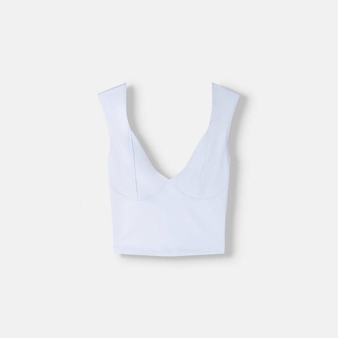 Moudda BERSHKA - T-shirt décolleté ouvert en polyamide - Tunisie 1