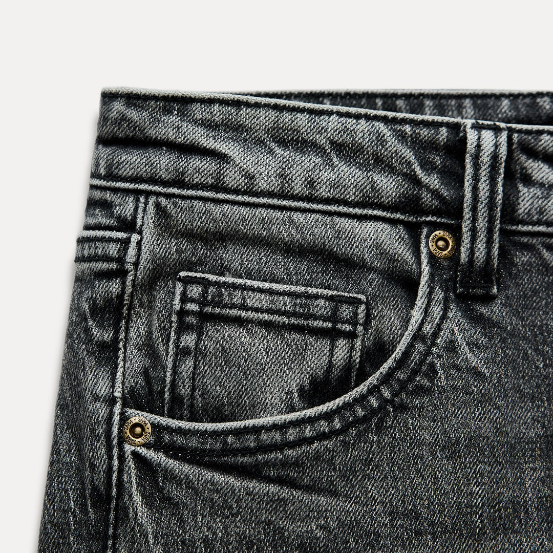 Moudda ZARA - Pantalon cropped flare 5 poches mid rise bas raw - Tunisie 3