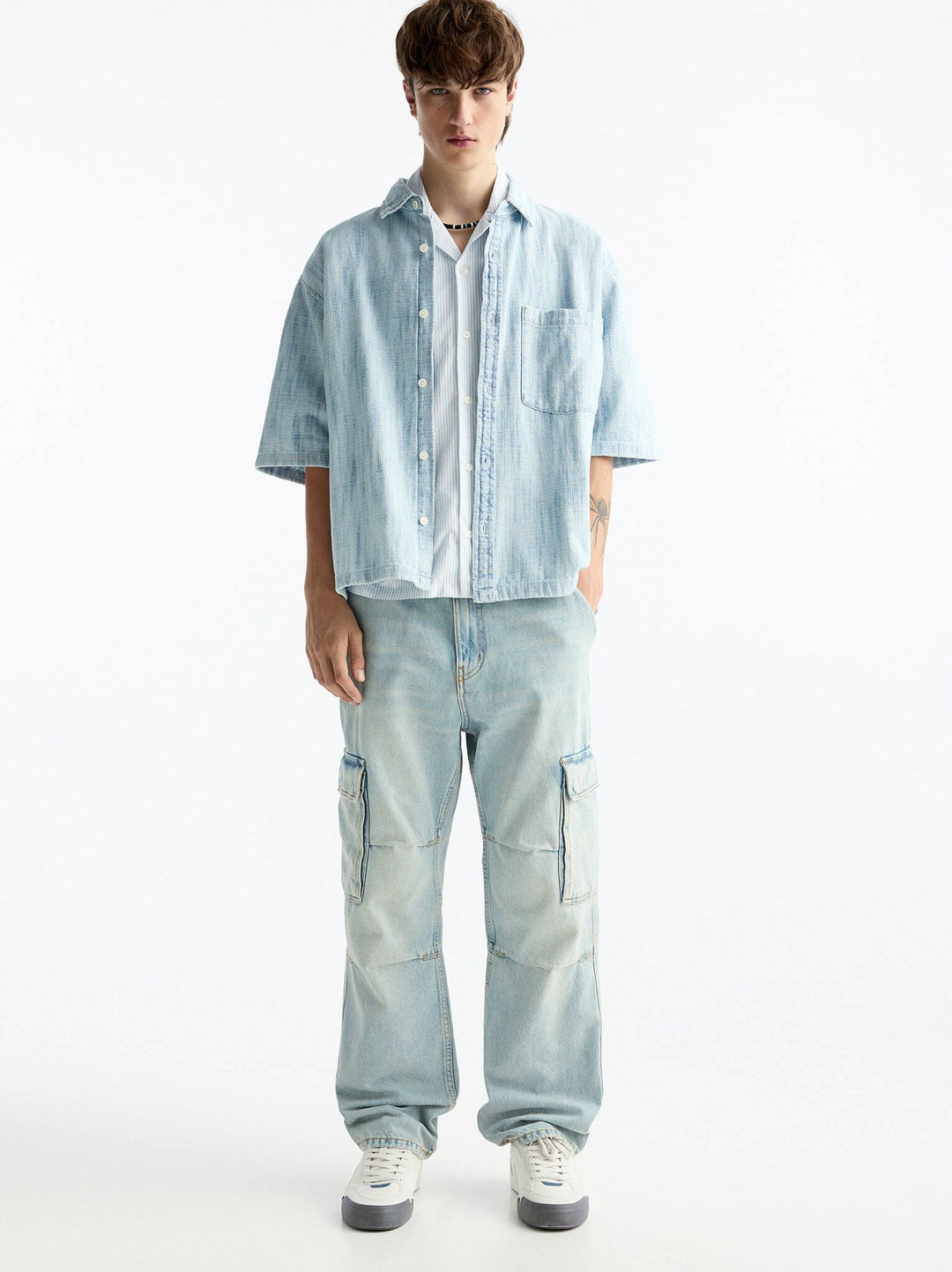 Moudda PULL & BEAR - Pantalon Denim Cargo Straight - Tunisie 5
