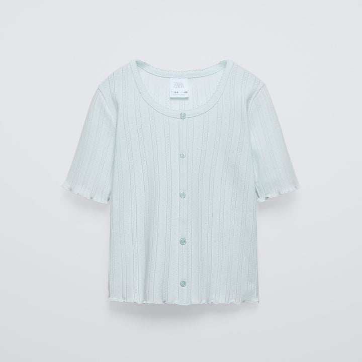 Moudda ZARA - T-shirt fille ajouré boutons - Tunisie 1