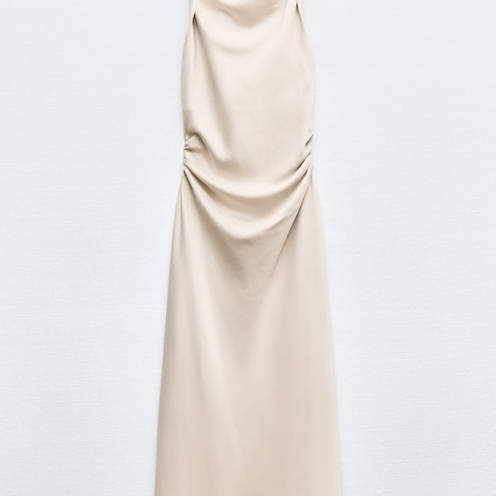 Moudda ZARA - Robe mi-longue satinée décolleté torsadé - Tunisie 2