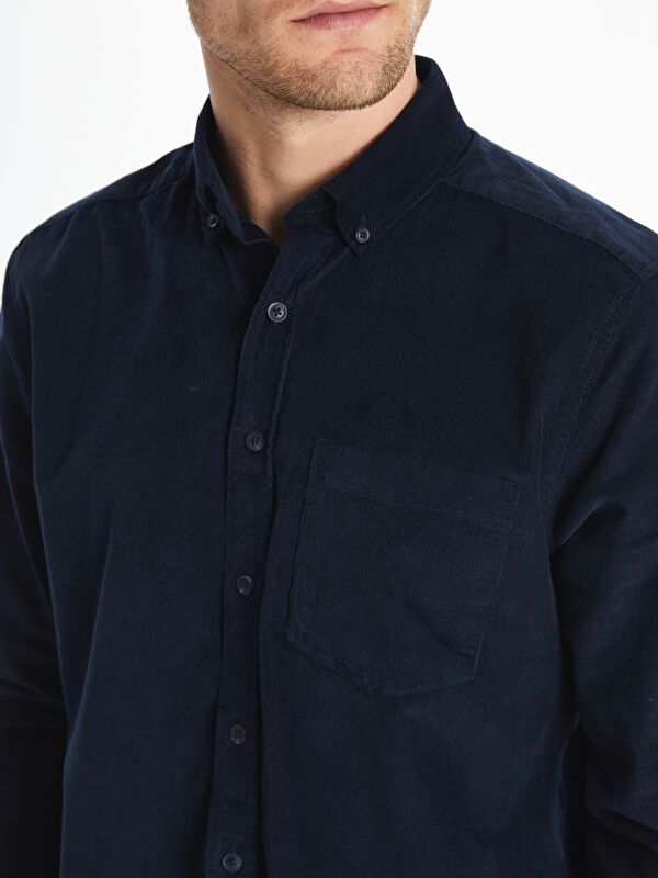 Moudda LC Waikiki - Chemise tissée manches longues Homme Marine - Tunisie 3