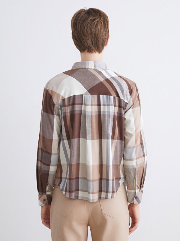 Moudda LC Waikiki - Chemise tissée manches longues Femme À carreaux noirs - Tunisie 4