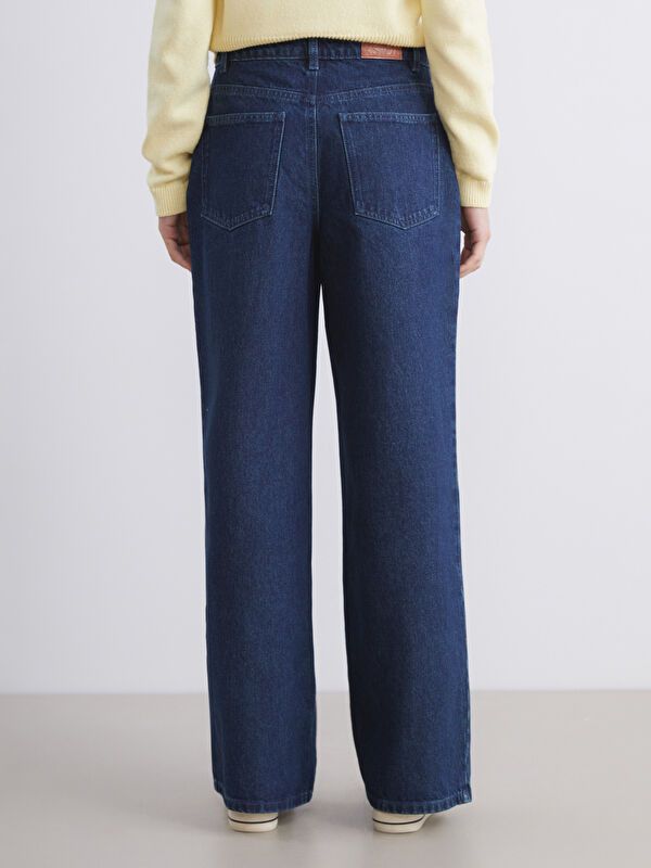 Moudda LC Waikiki - Pantalon tissé en denim Femme Indigo foncé - Tunisie 4