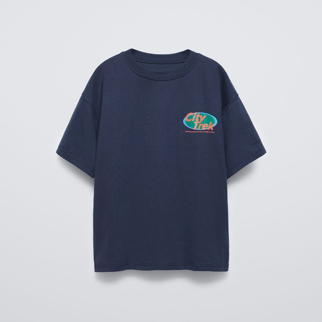 Moudda ZARA - T-shirt marine à texte, style surf - Tunisie 1