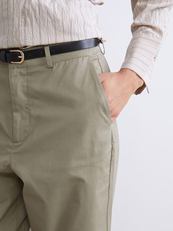 Moudda LC Waikiki - Pantalon tissé fin Femme Kaki - Tunisie 3