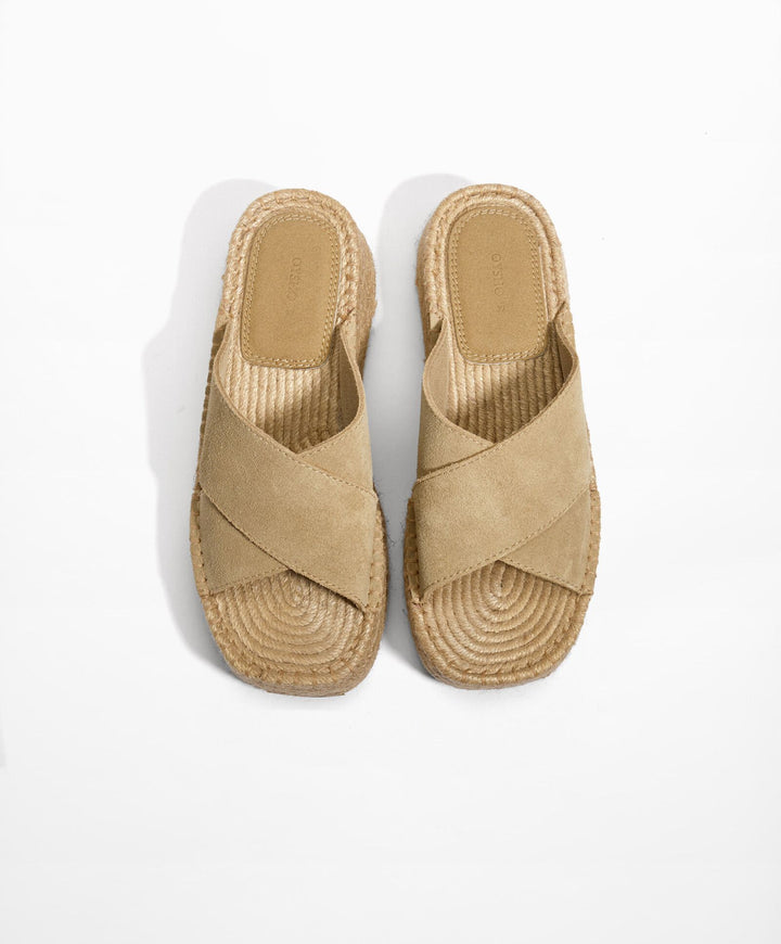 Moudda Oysho - Espadrilles à Talon en Jute et Daim Croisées - Tunisie 2