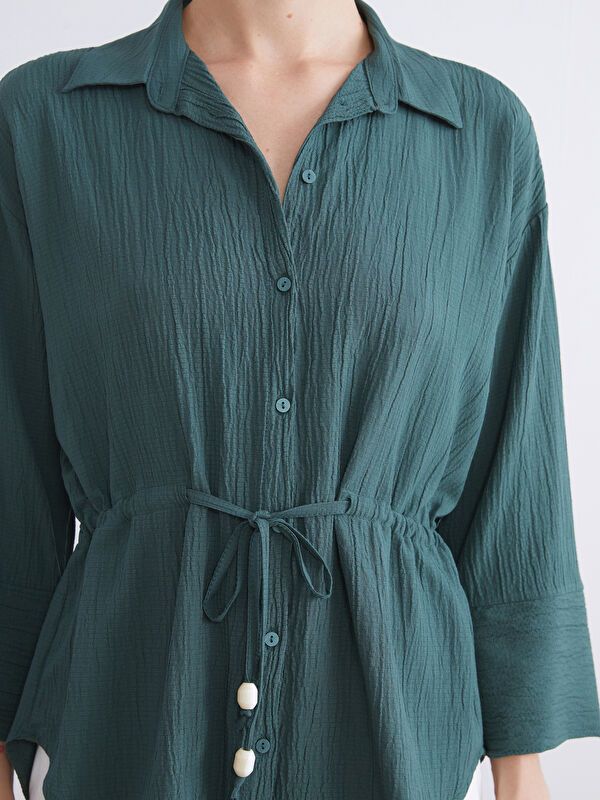 Moudda LC Waikiki - Chemise tissée manches longues Femme Kaki - Tunisie 3