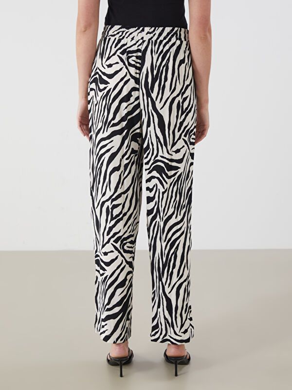 Moudda LC Waikiki - Pantalon tissé fin Femme Imprimé en noir - Tunisie 4