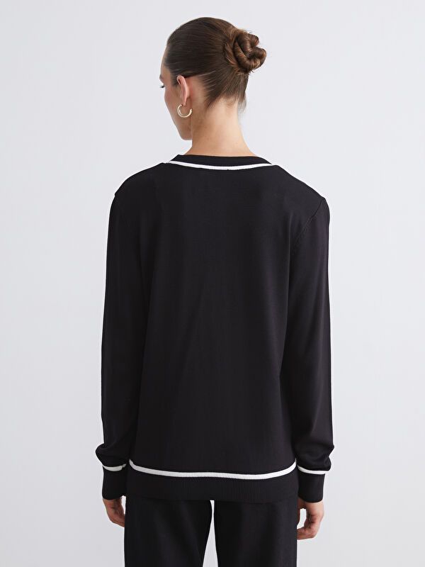 Moudda LC Waikiki - Cardigan fin en tricot Femme Noir - Tunisie 4