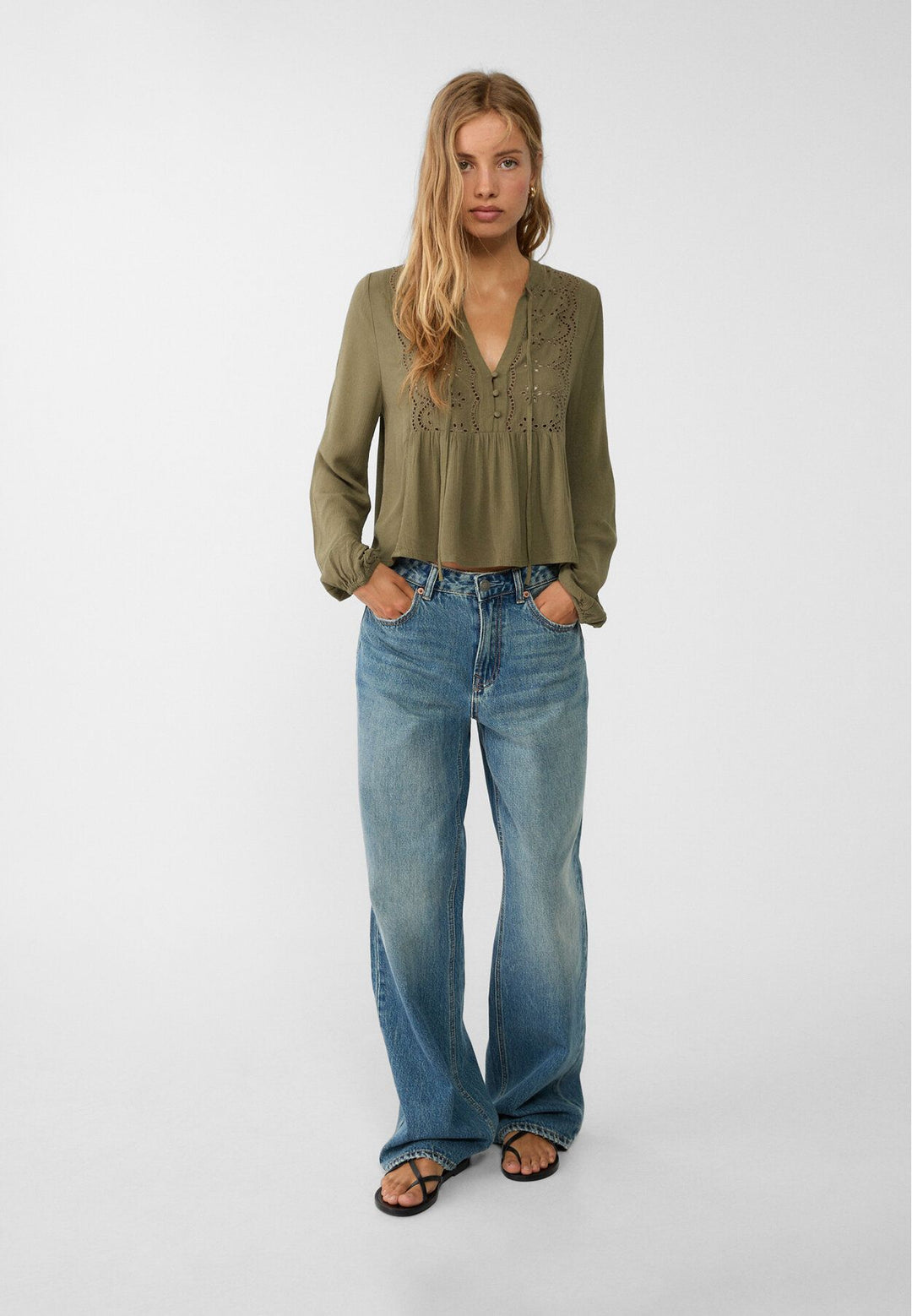 Moudda STRADIVARIUS - Blouse Fluide Brodée - Tunisie 3
