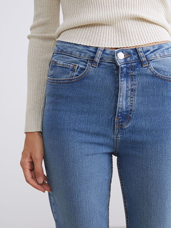 Moudda LC Waikiki - Pantalon jean tissé basique Femme Rodéo mid indigo - Tunisie 3