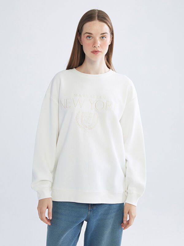 Moudda LC Waikiki - Sweatshirt en jersey Femme Ecru - Tunisie 1