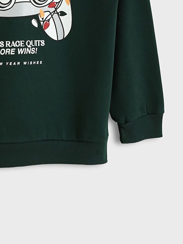 Moudda LC Waikiki - Sweatshirt en jersey Garçon Vert foncé - Tunisie 3