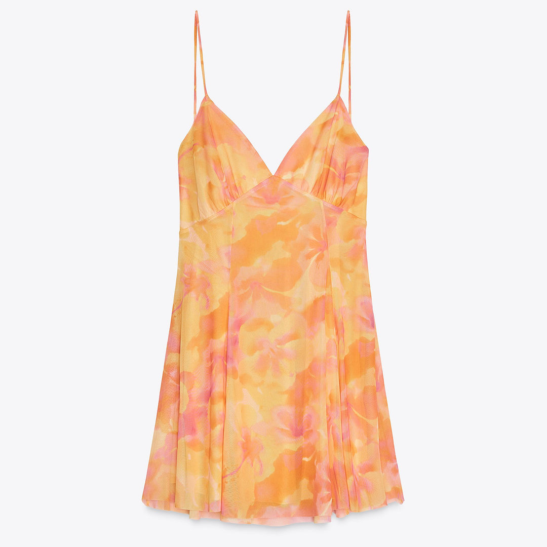 Moudda ZARA - Robe Courte Lingerie - Tulle Imprimé - Tunisie 1