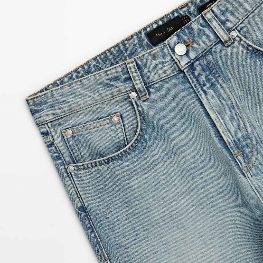 Moudda Massimo Dutti - Pantalon jean super dirty délavé coupe fuselée - Tunisie 5