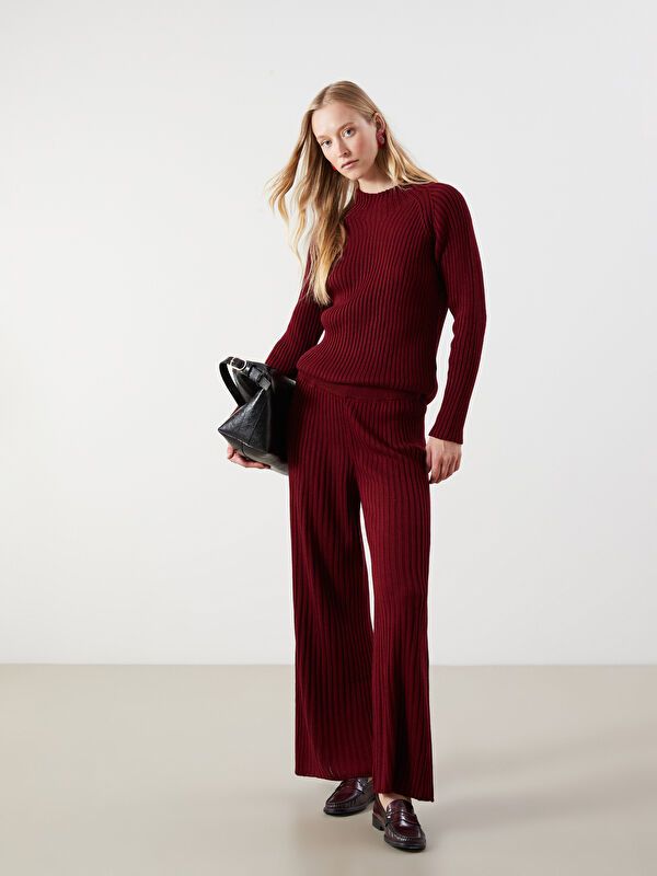 Moudda LC Waikiki - Pull tricot épais Femme Bordeaux - Tunisie 2