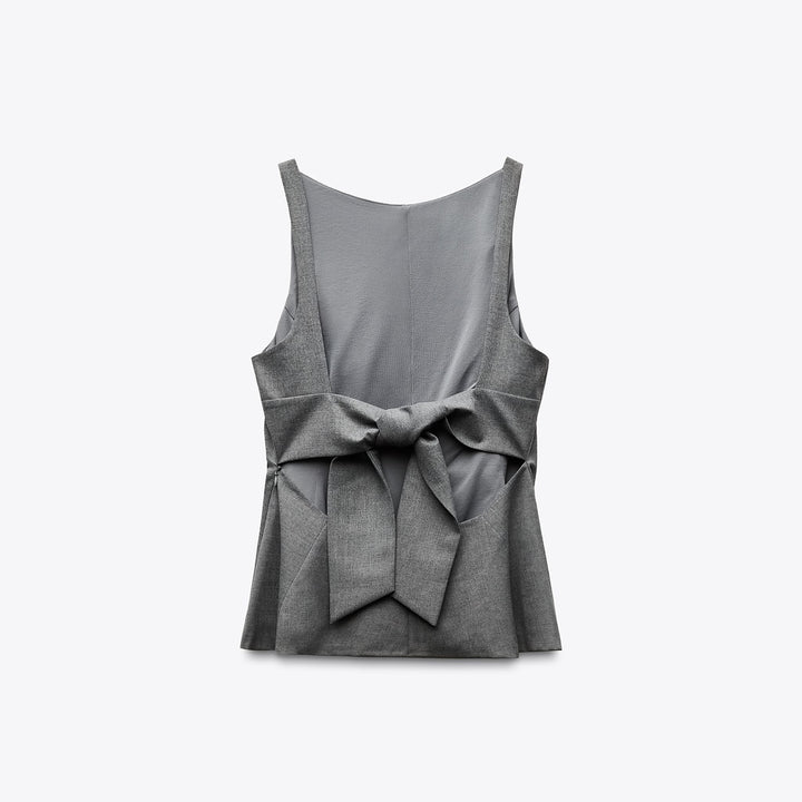 Moudda ZARA - Top Polyviscose Peplum - Nœud Dos - Tunisie 2