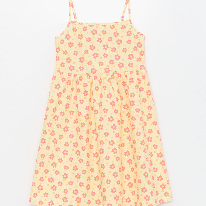 Moudda LC Waikiki - Robe tissée manches courtes Fille Impression jaune moyen - Tunisie 1