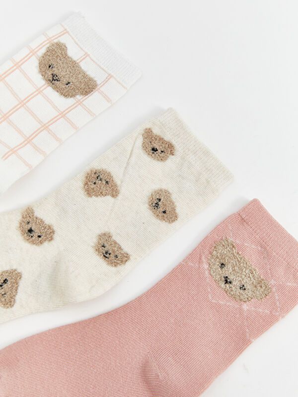 Moudda LC Waikiki - Chaussettes courtes Fille Crème - Tunisie 3