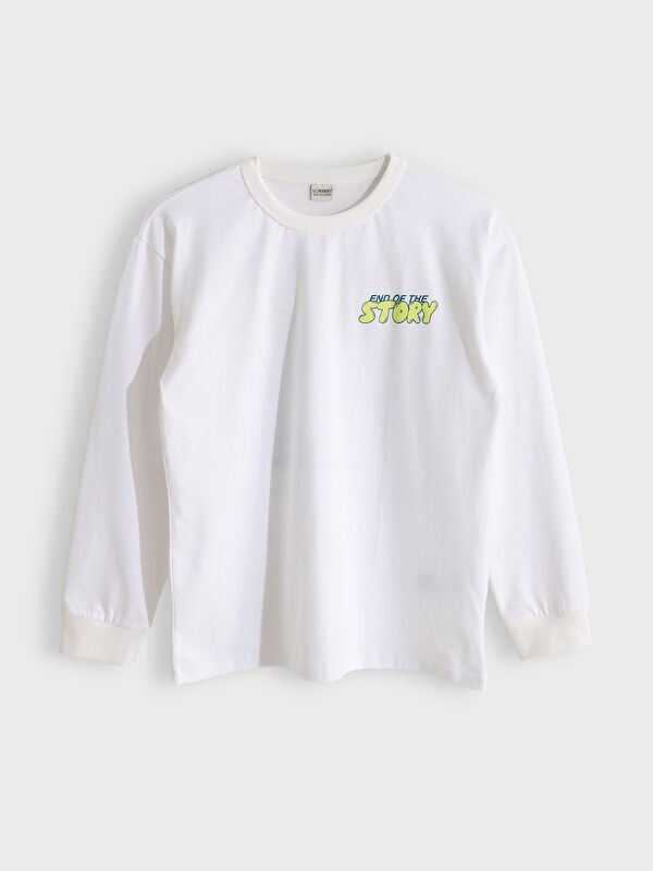 Moudda LC Waikiki - T-shirt en jersey manches longues Garçon Buxe blanc - Tunisie 1