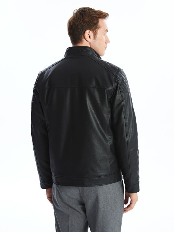 Moudda LC Waikiki - Manteau PU lourd Homme Noir - Tunisie 5