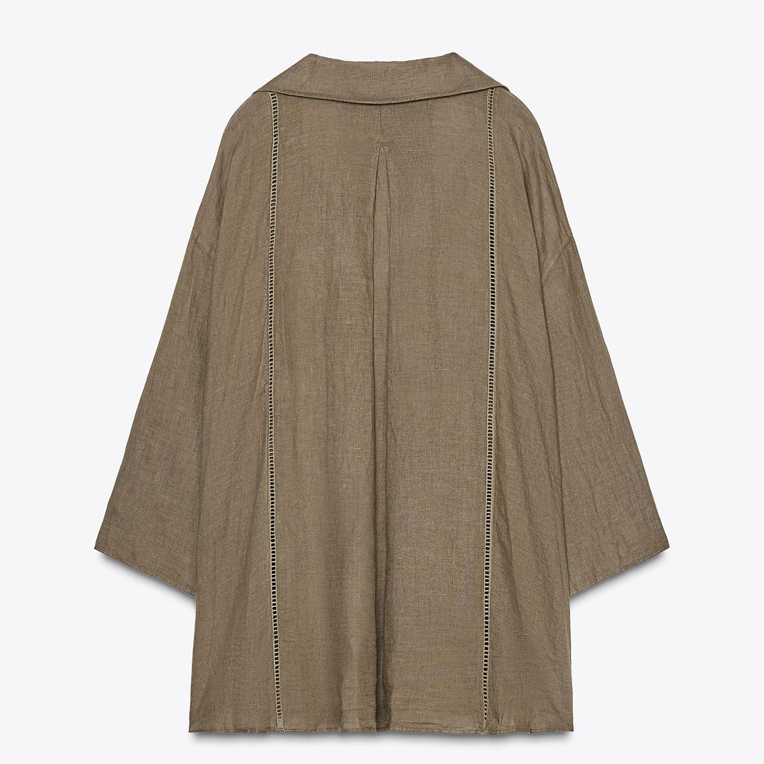 Moudda ZARA - Chemise Oversize Lin - Détail Entredos - Tunisie 2