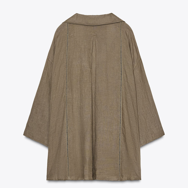 Moudda ZARA - Chemise Oversize Lin - Détail Entredos - Tunisie 2
