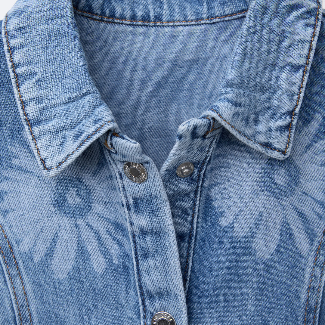 Moudda ZARA - Robe Denim Enfant - Fleurs Laser - Tunisie 3