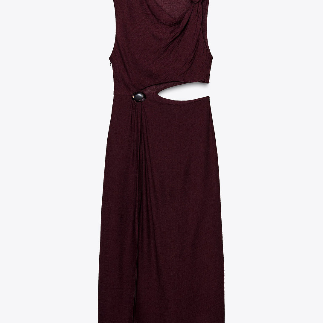 Moudda ZARA - Robe Midi Viscose - Découpe Taille & Détail - Tunisie 1