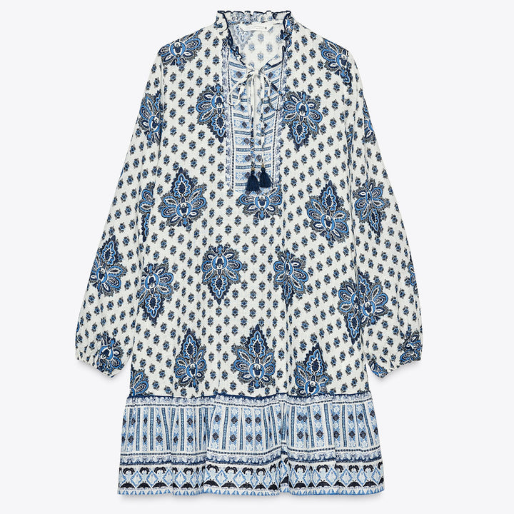 Moudda ZARA - Robe Mini Coton/Viscose - Imprimé Grec - Tunisie 1